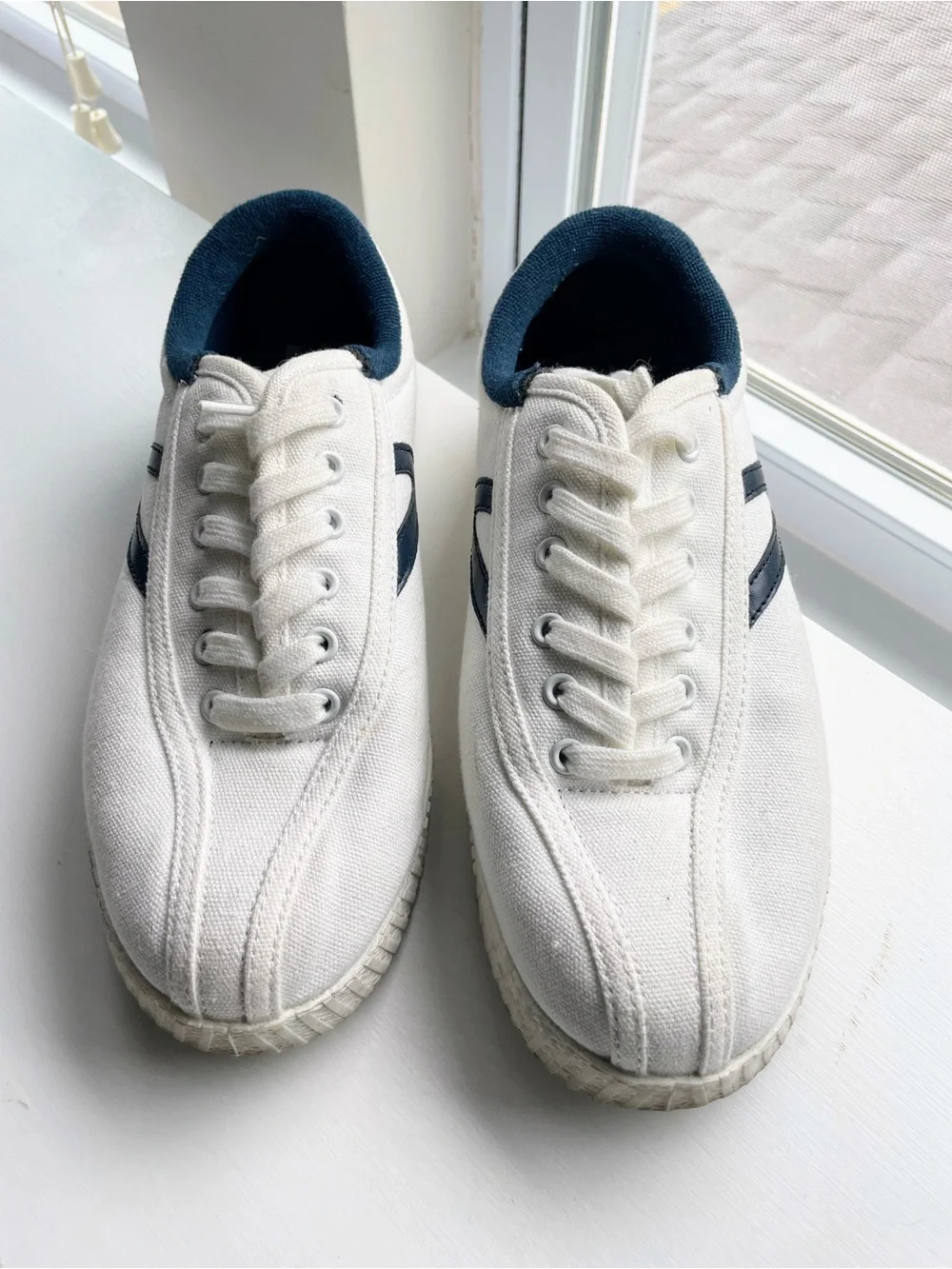 Tretorn Iconic White/Navy Canvas Sneakers
